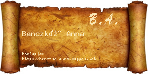 Benczkó Anna névjegykártya